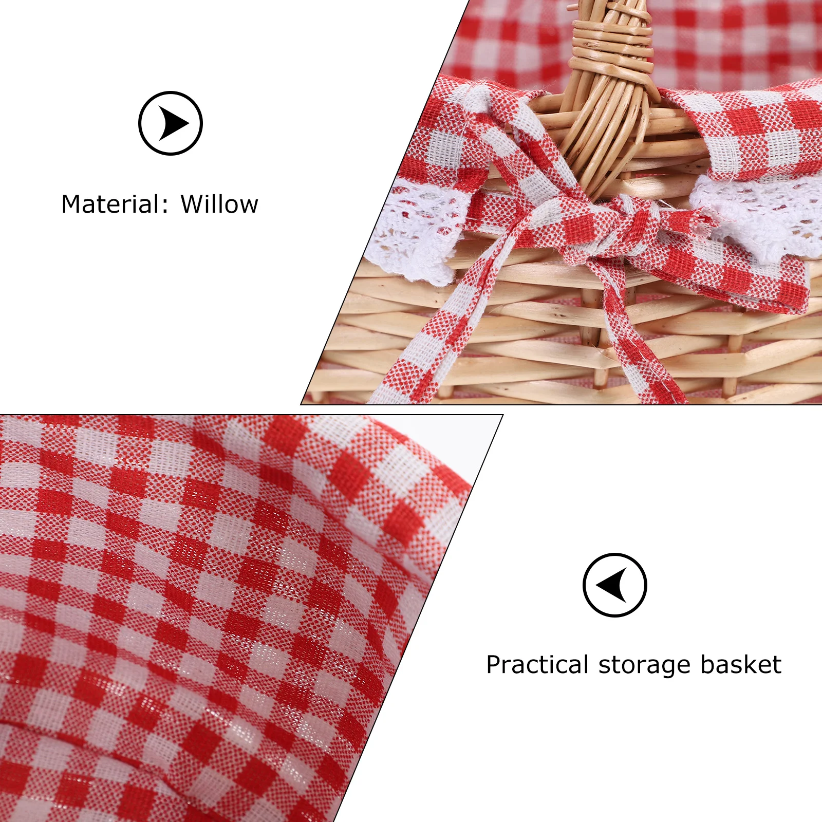 Wicker Storage Basket Premium Fruit Willow Weaving Blanket Simple Snacks Hand-woven Food Handheld 4