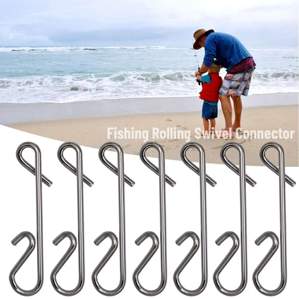 

100pcs High Quality Durable Stainless Steel Portable Fishing Hanging Snap Barrel Swivel Connector Fast lock