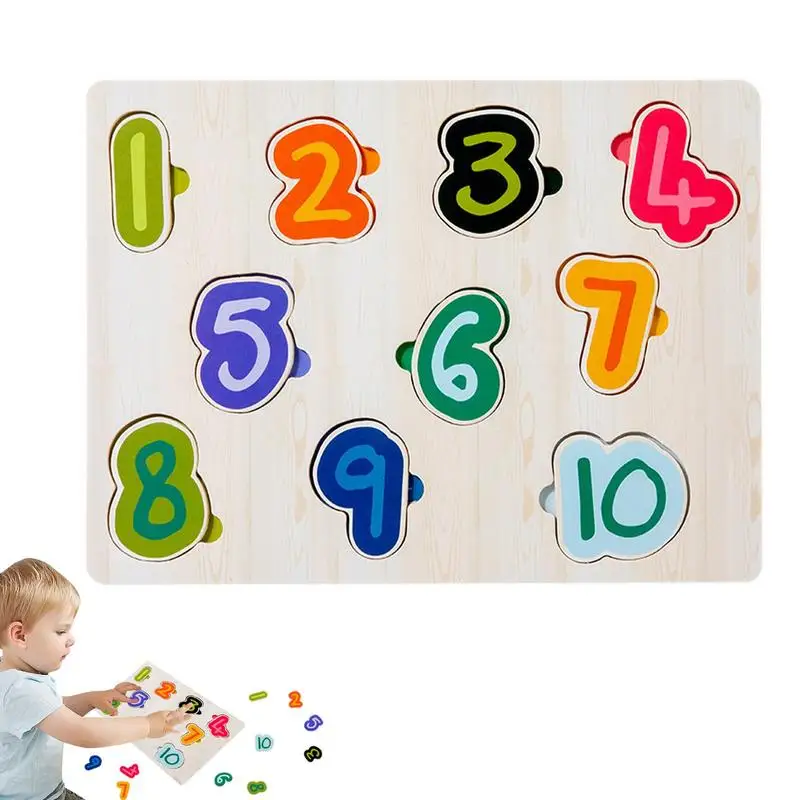 

Wooden Puzzles For Toddlers Number Shape Learning Puzzle For Kids Boys Girls Montessori Math Shapes Puzzle Toys Preschool Toys