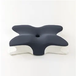 Orthopedic Cervical Support Butterfly Pillow - Memory Foam Neck Protection Pillow for Health and Comfort (Grey)