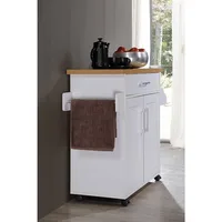 Kitchen Island with Spice Rack, Towel Rack & Drawer, 15.5 x 35.5-44.9 x 35.2 inches 2