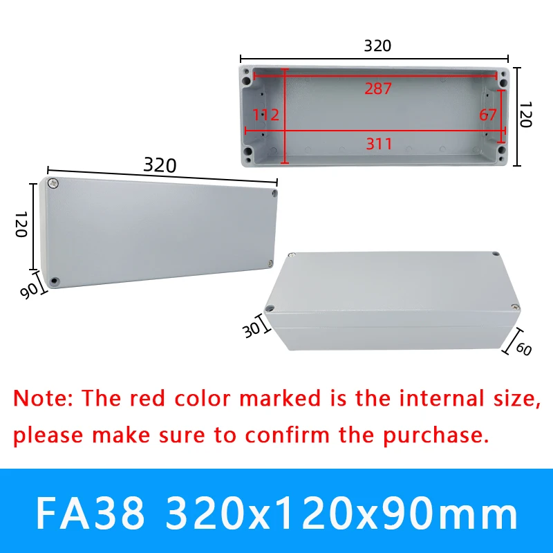 Waterproof Aluminum Electronics Housing - IP67 Outdoor Metal Junction Box
