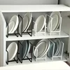 1pc Kitchen Cabinet Plate Storage Countertop Dish Rack Drawer Dinner Plate Partition Drain Rack Layered Storage Rack Accessories 1