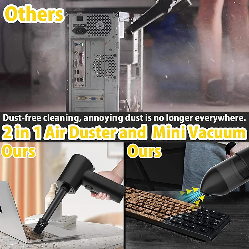 Compressed Air Duster Computer Laptop Keyboard Car Camera Cleaning 51000 RPM USB Charging Portable Wireless Air Blower