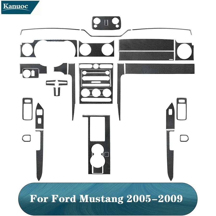 Per Ford Mustang 2005 2006 2007 2008 2009 Fibra Di Carbonio Varie Parti Adesivi Neri Accessori Decorativi Interni Auto