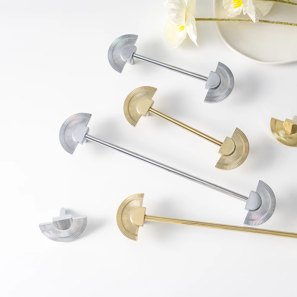 

Solid Brass Vintage Fan Shaped Handle Shoebox Cabinet Handles Closet Dresser Drawer Knobs Wardrobe Pulls Gold Furniture Hardware