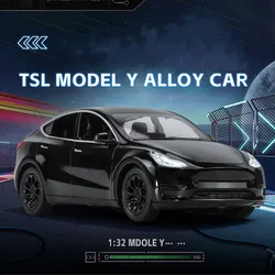 Hot 1:32 Scale Teslas Suv Model Y New Energy Vehicle Metal Diecast EV Car Pull Back Alloy Toys Collection For Kids Gifts