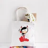 Flamenco Print Canvas Tote Bags Harajuku Reusable Women Shoulder Handbag Large Capacity Shopping Bag Causal Girl  Handbags Gifts 3