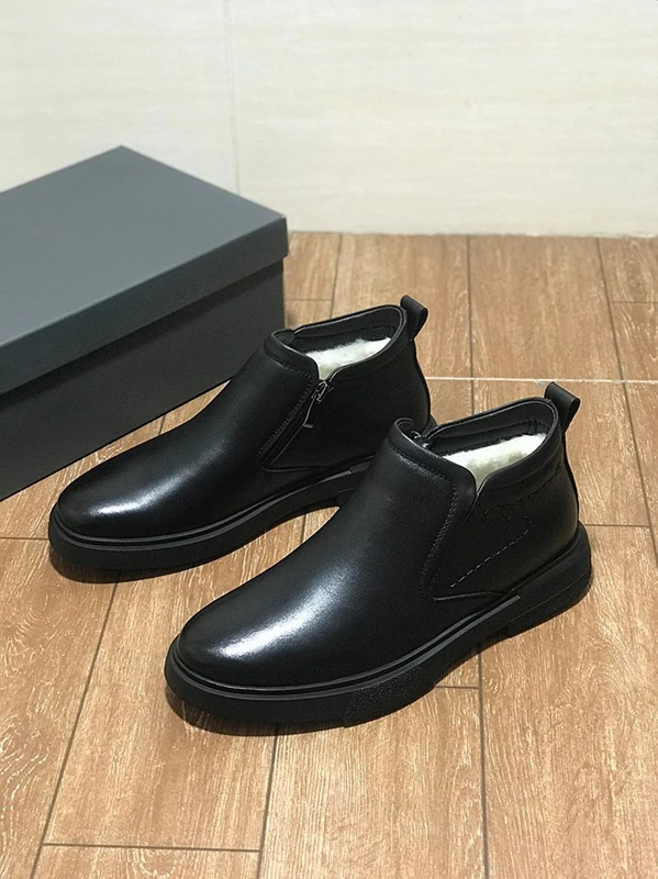Dave&Di Nordic Fashion Men's High-Quality Leather  Boots Men's Plush Ankle Minus 40 Degree Leather Shoes Man