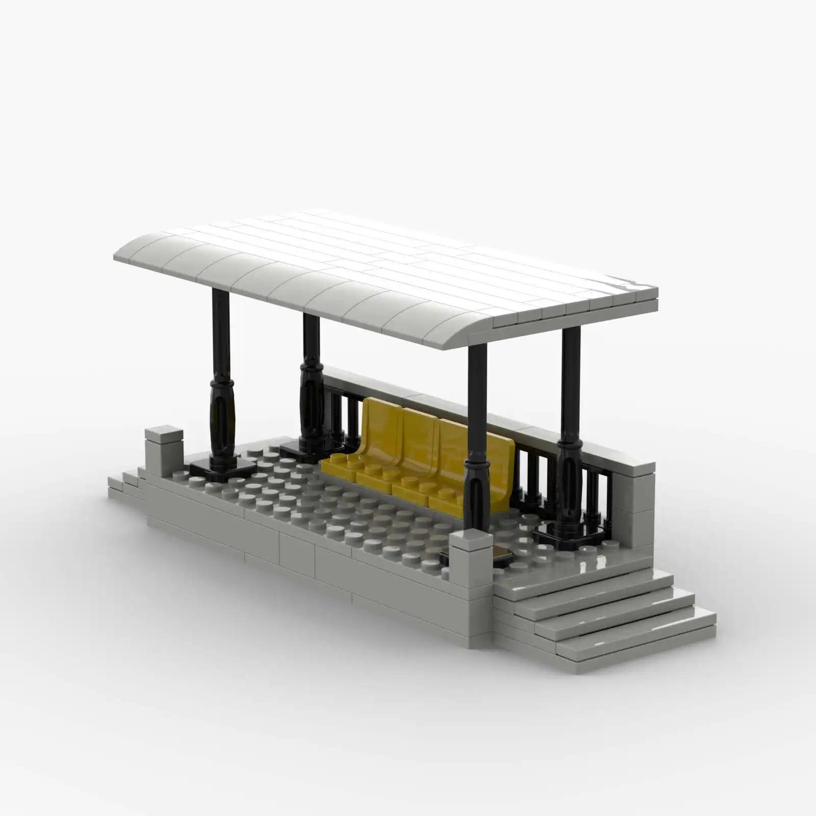 

MOC Model Creative Train Railway Station Platform Building Blocks Bricks City Station Ornaments Toys for Children