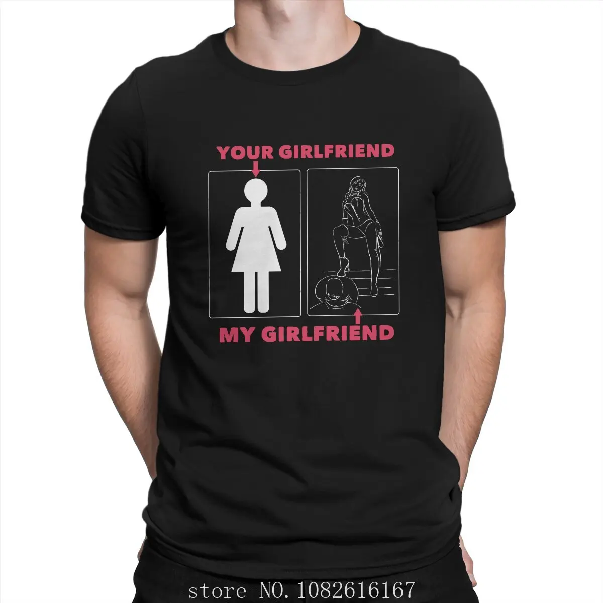 Cotton T Shirt My Girlfriend Man S Tshirt Crewneck Tops Humor Birthday