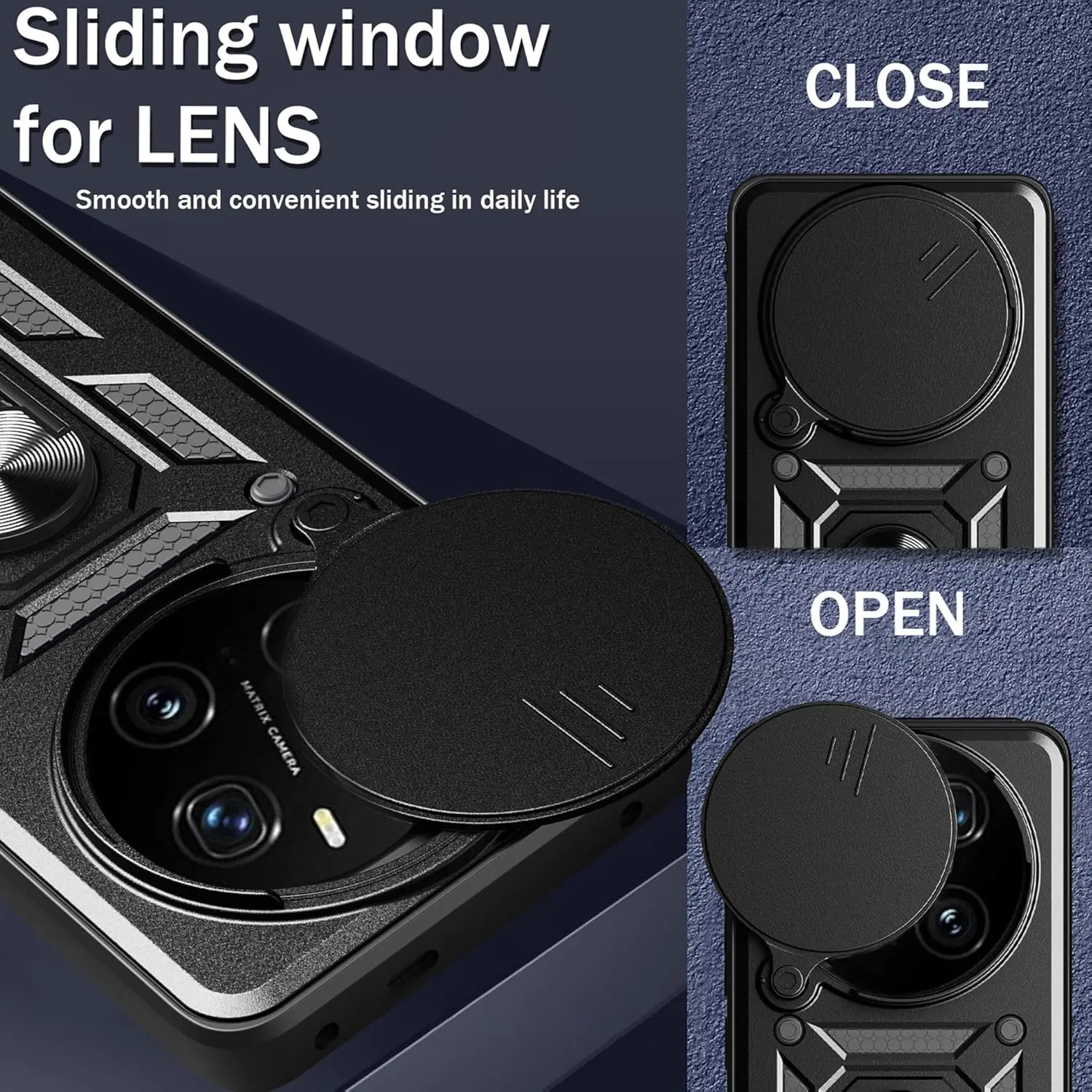Enhanced Armor Case with Lens Protection and Ring Magnetic Holder
