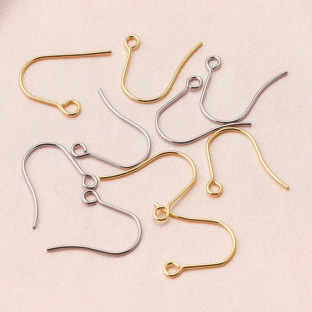 Gold Surgical Steel Earring Hooks Circle Earring Wire Steel