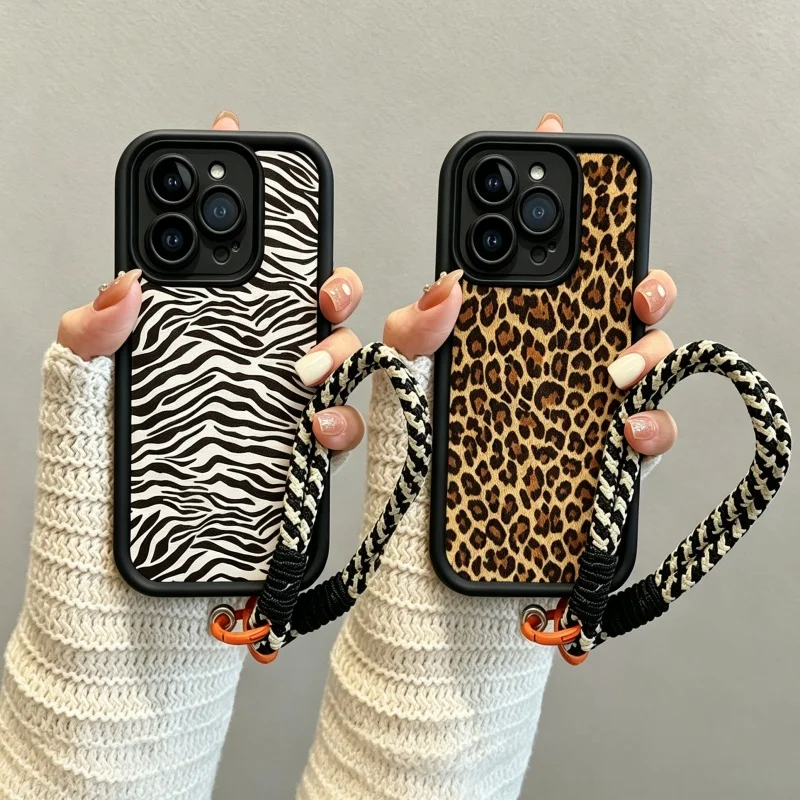 Leopard Print Lanyard Phone Case