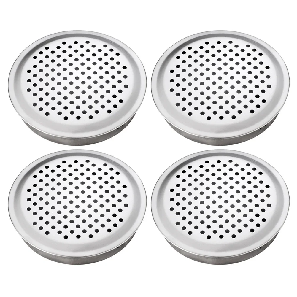 4pcs Stainless Steel Vent Covers For Cabinets Decorative Air Grilles Ventilation Wardrobe Cabinet Mesh Hole Air Vent Cover
