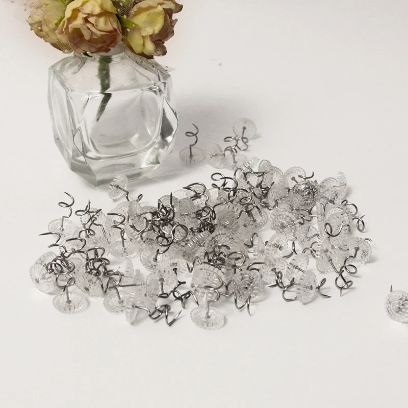 Practical Stainless Steel Transparent Spiral Nail Sofa Tack Pins DIY Handcraft Fastener Accessories Bed Skirt Fixed Twist Nail sewing pins