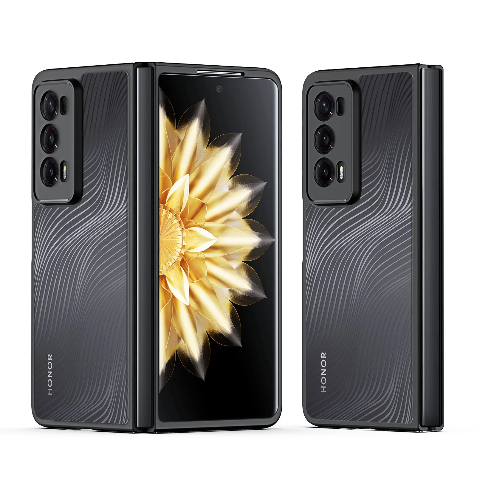 

PU+TPU For Honor Magic V2 5g Phone Case Ultra Thin Back Cover Fall Prevention Soft Edge Folding styl Stand