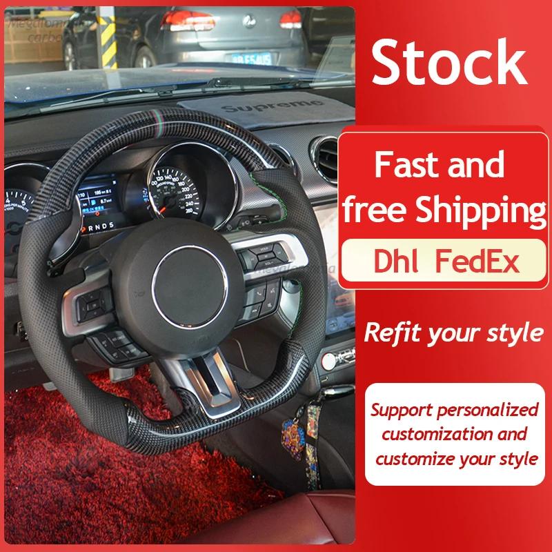 Carbon Fiber Steering Wheel FOR For d Mustang EcoBoost GT Shelby GT350