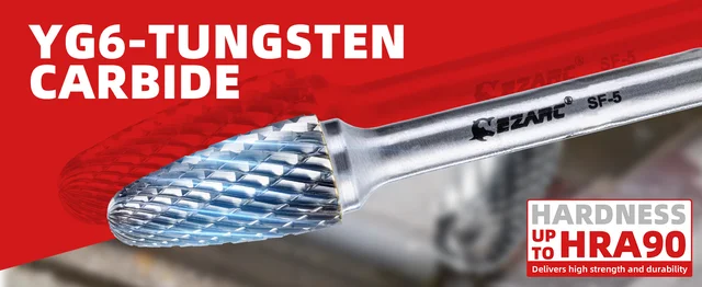 EZARC Frese In Carburo Di Tungsteno - Gambo 1/4", Doppio Taglio, Per Lavorazione Acciaio E Metalli Duri - Foto 3