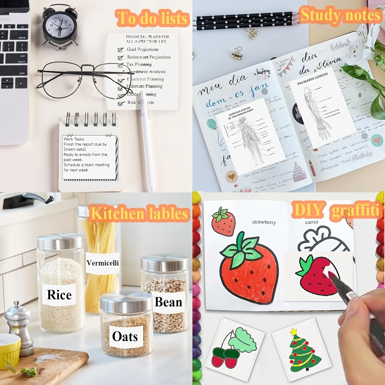 15롤 흰색 감열 스티커 용지 57x25mm C13/C15/C17/C19 미니 프린터 스티커, 메모, 인쇄된 라벨과 호환 가능