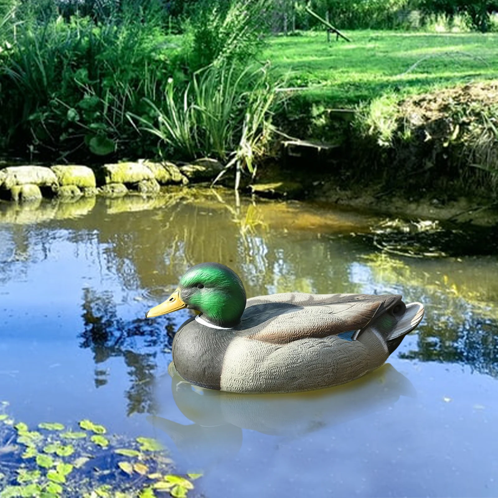 Fishing Hunting Decoy Plastic Duck Decoy Drake with Weighted Floating Keel