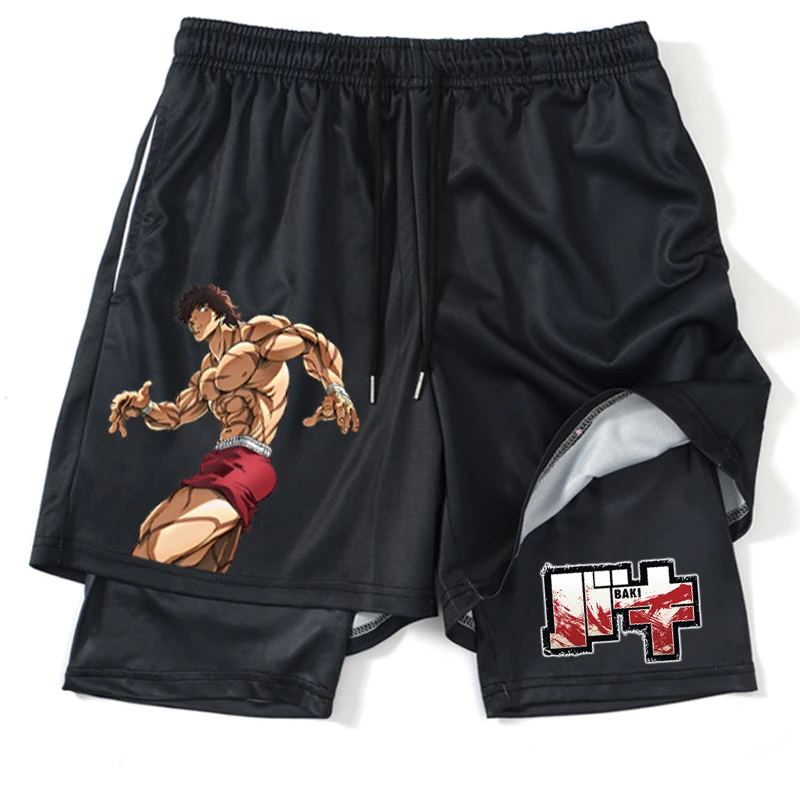 Pantalones Cortos De Gimnasio 2 En 1 Para Hombre Y Mujer Shorts Negros pantalones-cortos-de-gimnasio-2-en-1-para-hombre-y-mujer-shorts-negros