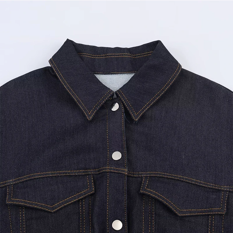 Women Blue Denim Dress 2025 New Fashion Long Sleeve With Belt Women's Dresses Winter Clother High Street Casual Short Dress