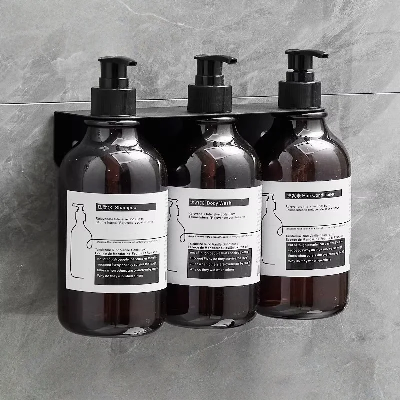 ที่จ่ายสบู่ติดผนังในห้องน้ำ ที่จ่ายสบู่เหลวแบบติดผนัง ขวดแชมพู ABS ขวดแชมพูเปล่าแบบติดผนังพร้อมหัวปั๊ม 1