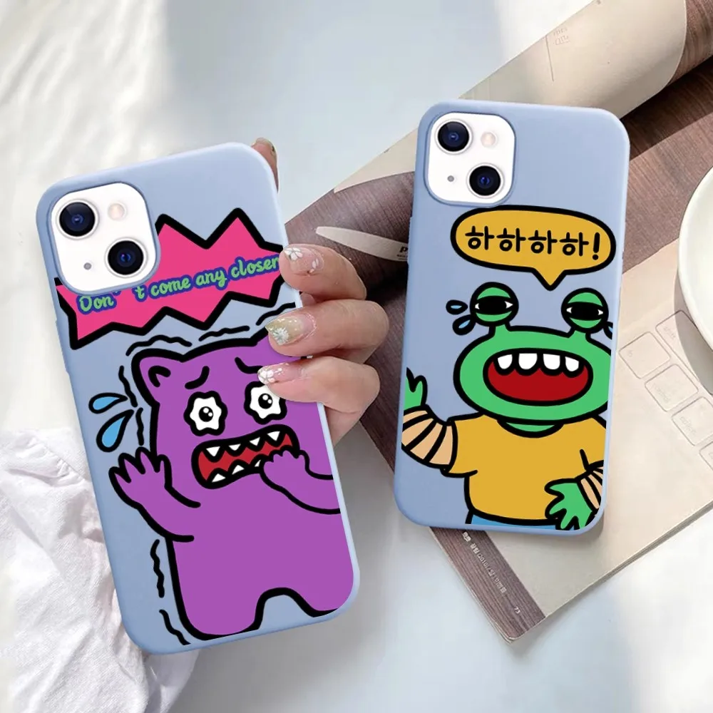 

Cute Cartoon Animal Phone Case Soft Solid Color For iphone 14 11 12 13 mini pro max 7 8 plus 6 6s x xs max xr