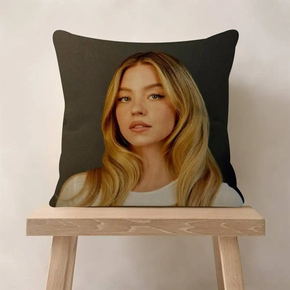 Kissenbezug mit Schauspielerin Sydney Sweeney Motiv, Farmhaus-Dekor, Zierkissenbezüge für Couch-Dekorationen – Detail 11