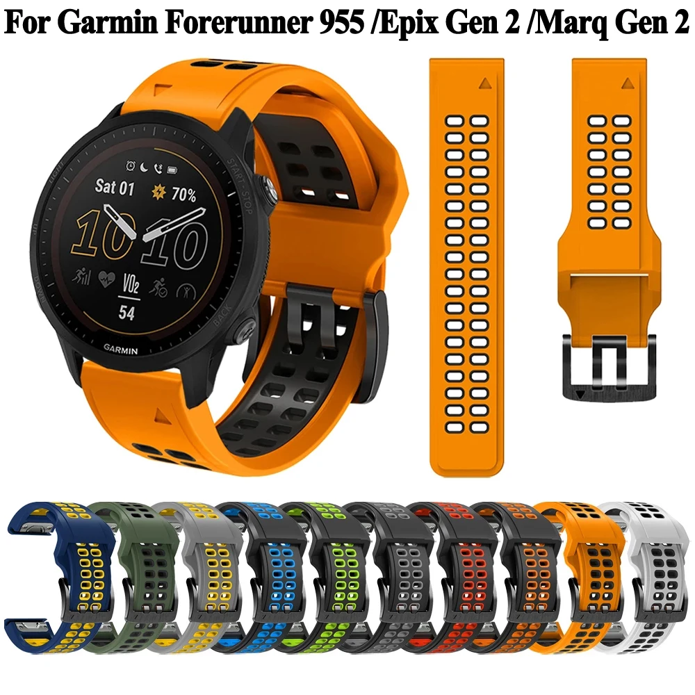 

QuickFit 22/26mm Silicone Strap For Garmin Forerunner 955 Solar 945 935 LTE MARQ Epix Gen 2 Approach s62 s60 Watch Band Bracelet
