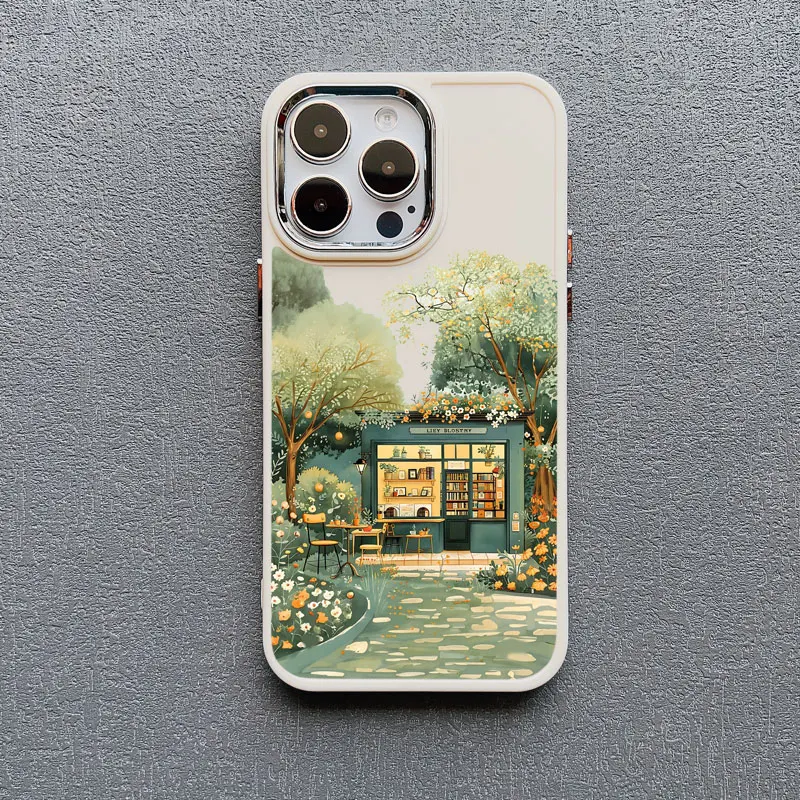 Ölgemälde Garden Grange Countryside Fairy Art Handyhülle für iPhone XR XS X 7 8 Plus 16 15 14 13 12 11 Pro Max Silikonhülle – Detail 1