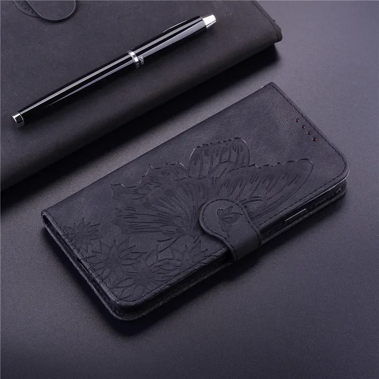 Luxury Leather Flip Wallet Case with Card Slots and Stand Feature