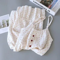 Summer Cotton Dresses Women 100% Crepe Nightgowns Ladies Gauze Comfortable Nightdress Suspenders Sleepwear For Women Home Wear - Image 4