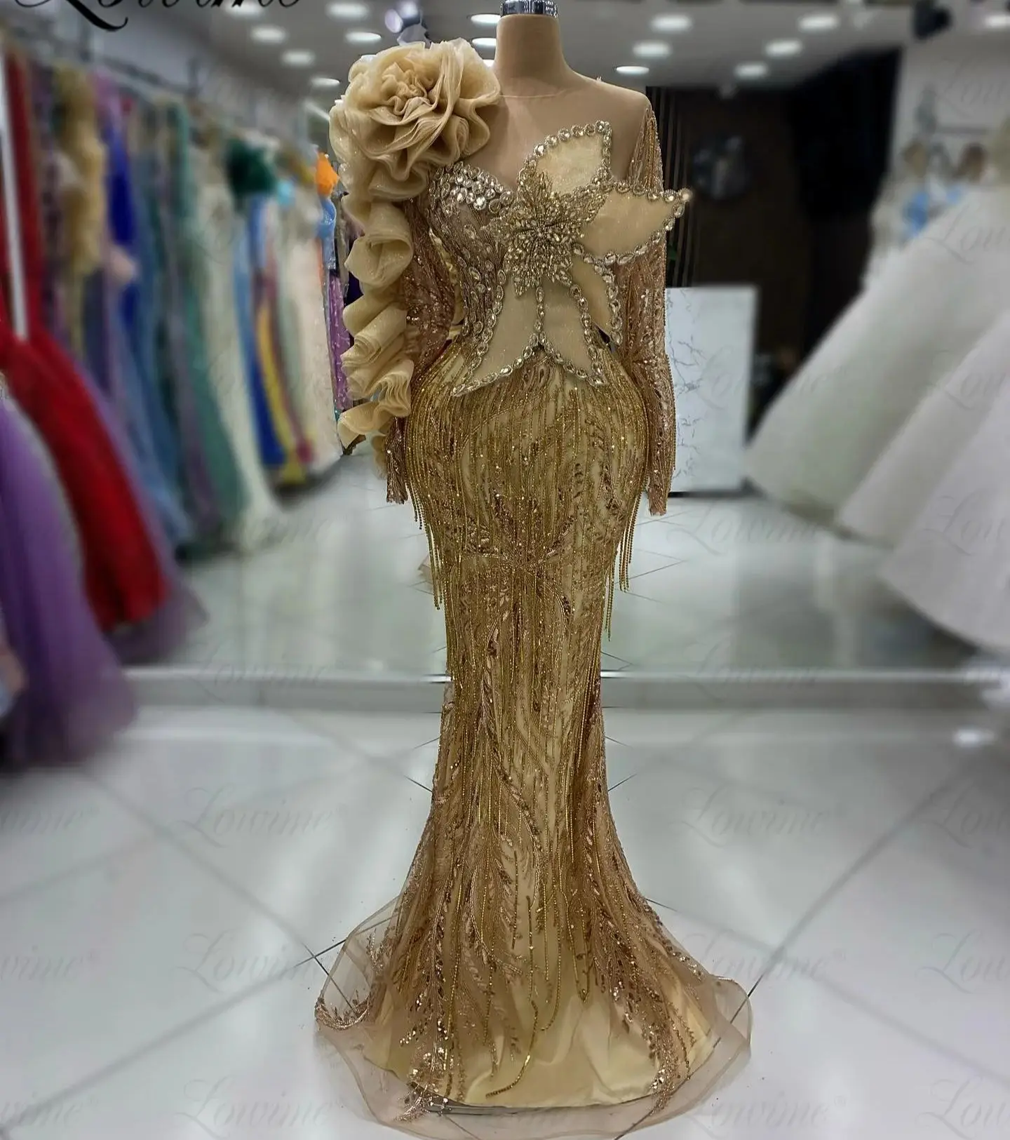 Crystal Chandelier Sparkle Maxi Gown – Luxury Birthday, Gala & Stage Performance Dress