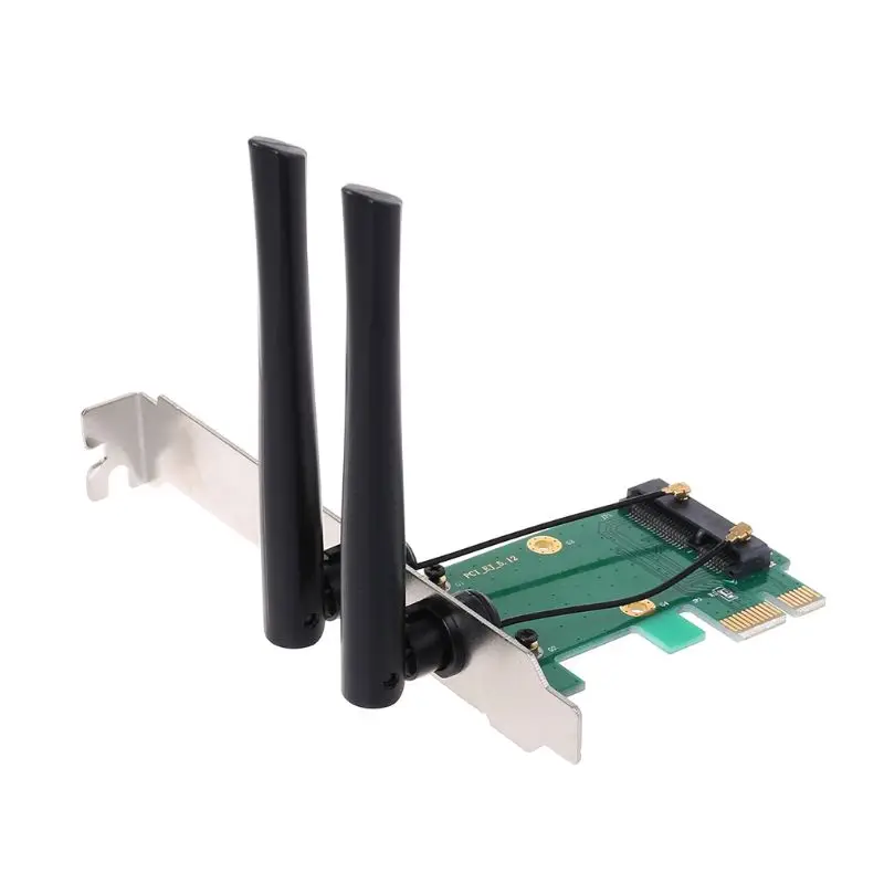 안테나 2개가 있는 무선 네트워크 카드용 WiFi 어댑터 미니 PCI-E-PCIE