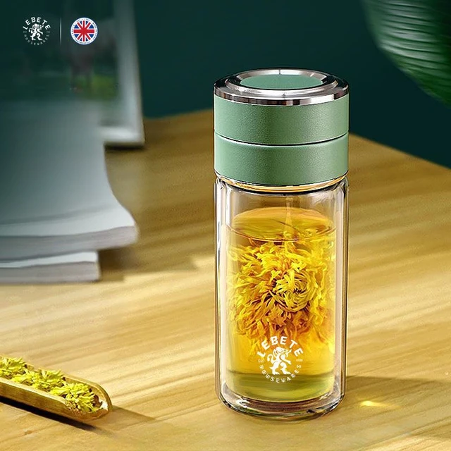 Travel Drinkware Portable Double Wall Glass Tea Bottle Tea Infuser Glass  Tumbler Stainless Steel Filters The Tea Filter - AliExpress