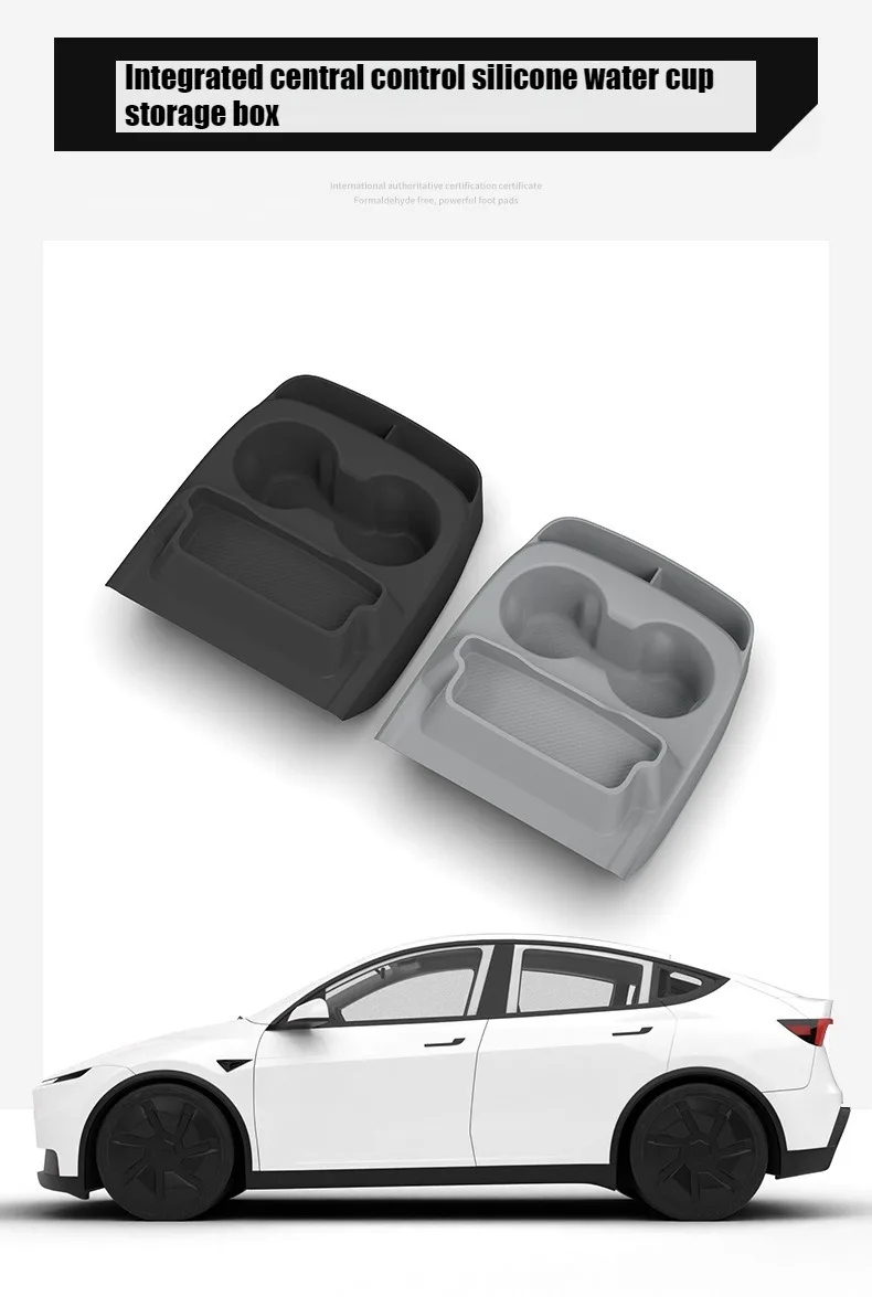 Für Tesla Model Y Standard Mittelkonsole Silikon-Getränkehalter Telefon-Kartenhalter Armlehne Erweiterter Stauraum Auto-Innenausstattung – Detail 12