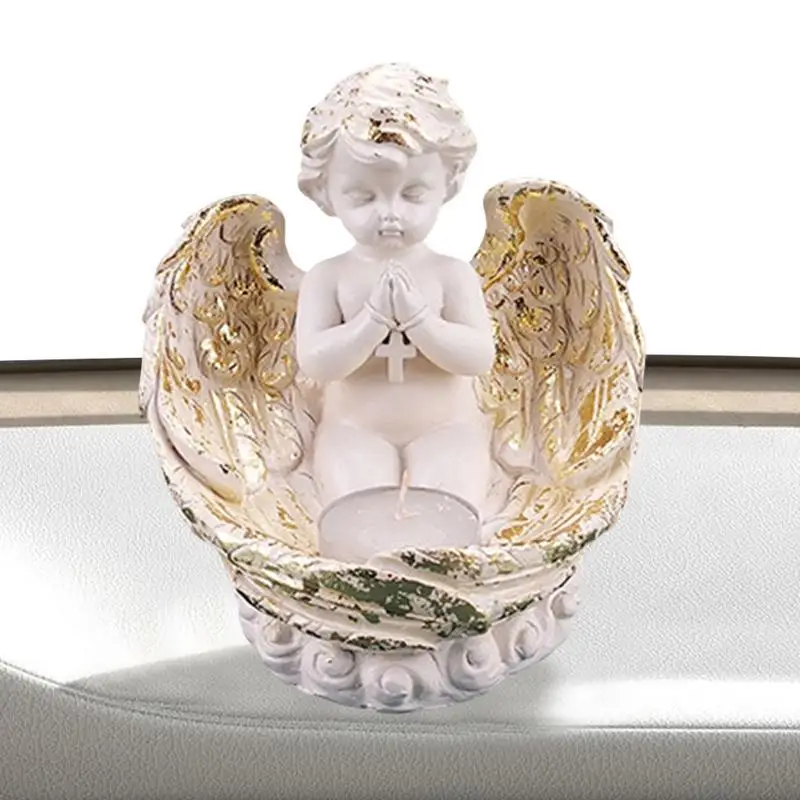 

Подсвечник в виде статуи Ангела, винтажные подсвечники-хранители в форме ангела, Декоративные искусственные крылья в форме сердца