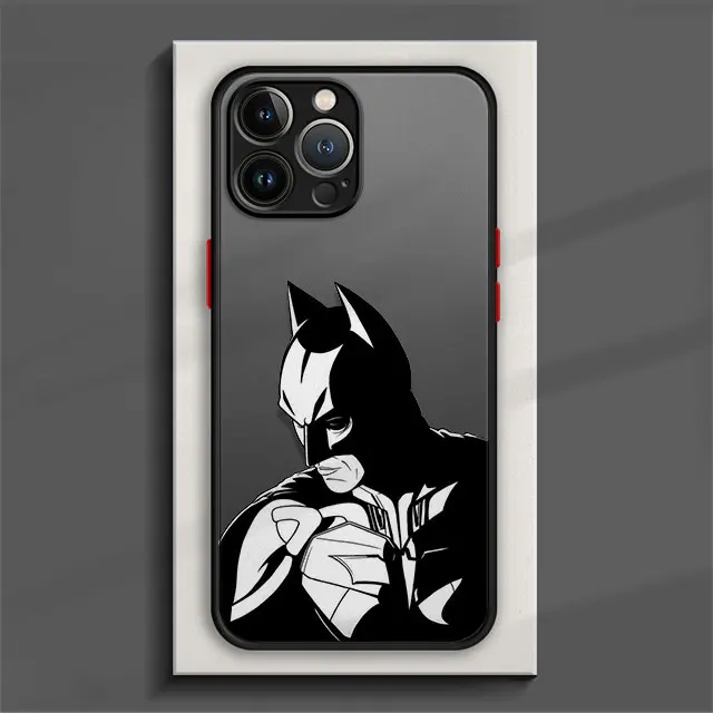 thumbnail image 1 of Phone Case For iPhone 15 14 11 Pro Max 13 12 Mini XR XS X 7 8 6 6S Plus Hard Matte Shell Middle Finger Batman, 1 of 5