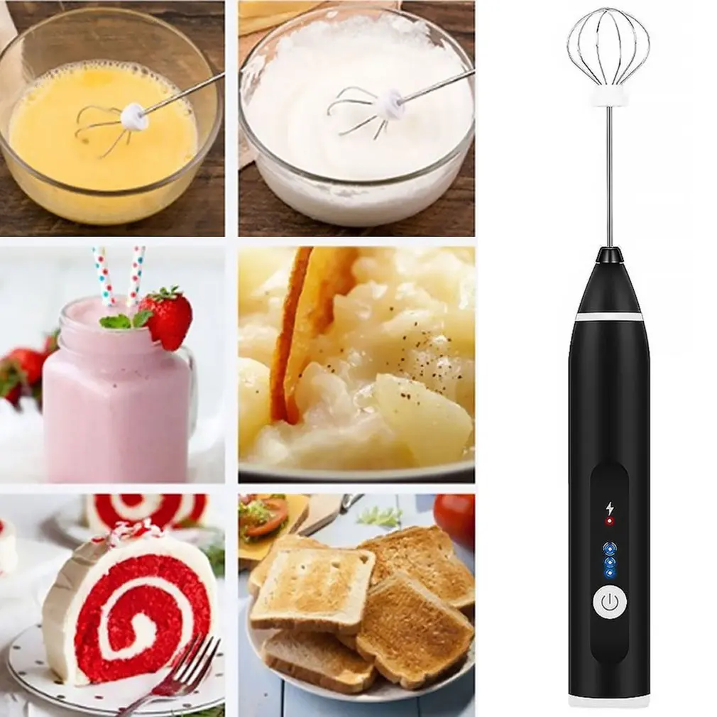 3-speed Electric Milk Frother Handheld Milk Frother USB Rechargeable Coffee  Machine Mini Milk Froth Drink Mixer - AliExpress