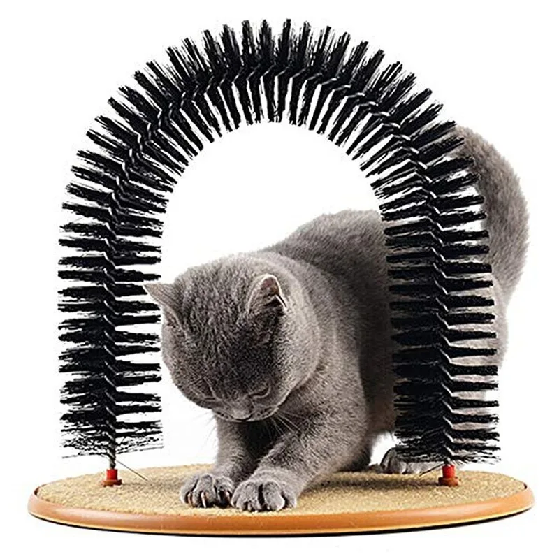 

Funny Pet Massage Arch Automatic Brush Cat Toy Anti-skid Scratching Device Hair Cleaning Brush Relieve Itching Tool for Cats
