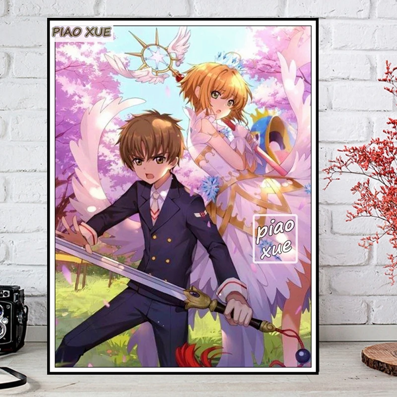 Card Captor Sakura Magic Anime Diamond Painting Art Cute Japanese Loli With  Clow Card Mosaic Cross Stitch Kits Home Decor