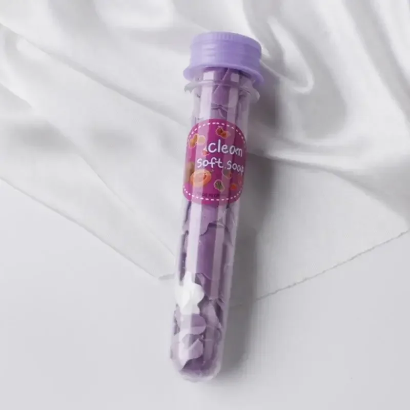 1 PCS Outside Mini Disposable Washing Hand Paper Soap Body Washing Bath Test Tube Confetti Foaming Flower Paper Soap For Kids disposable soap paper