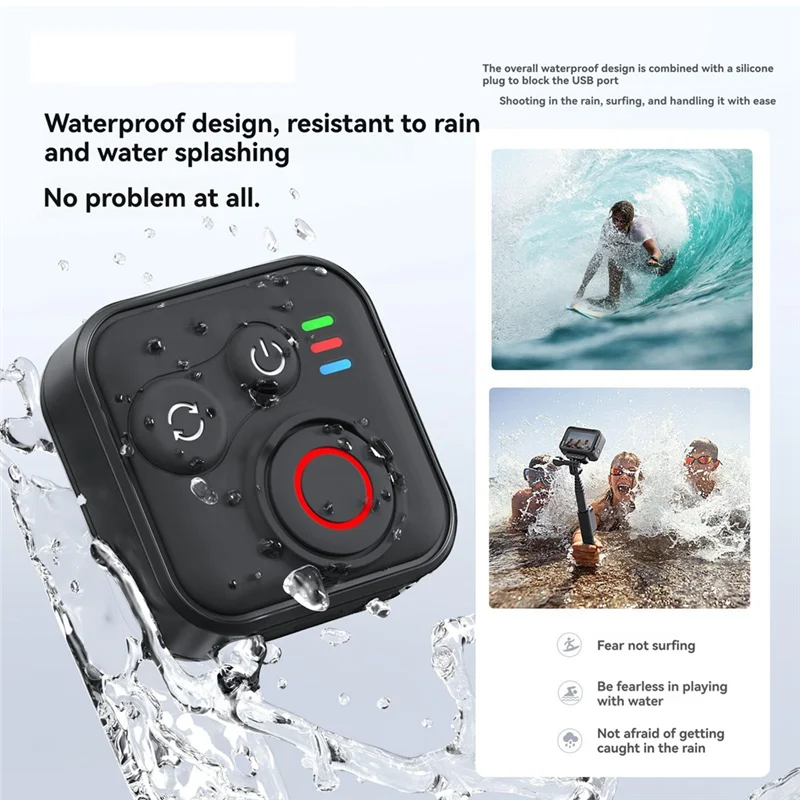 Action Camera Accessory Action Camera Remote Control ABAC-Wireless Bluetooth Action Camera Remote Control With Wrist Strap For Insta360 X5/X4/ACE Pro Gopro Hero 13-8 Series