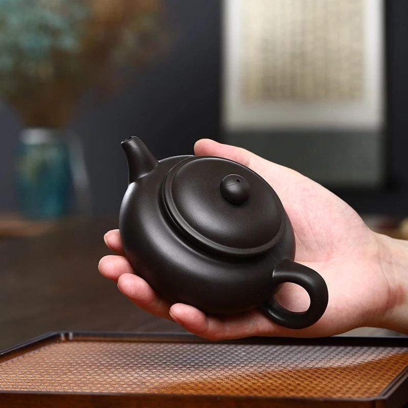 Yixing Black Clay Teapot Ball Hole Filter Kettle Archaize Tea Pot Drink