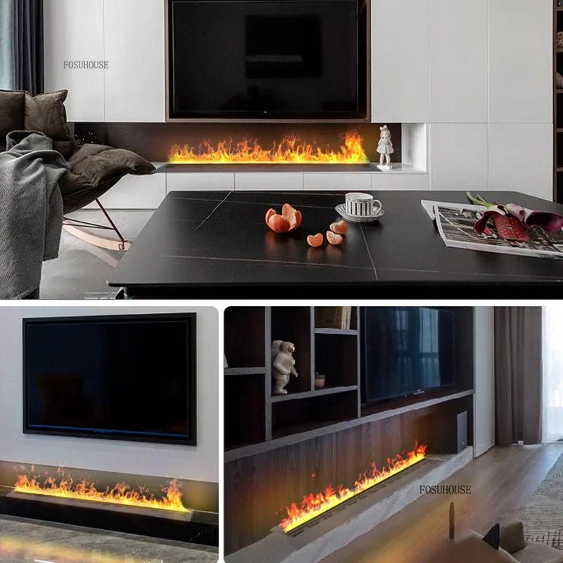 Light Luxury 3D Atomizing Fireplaces with Simulated Flames Home Decorative Fireplace Embedded Decorative Flame Fireplace Cabinet