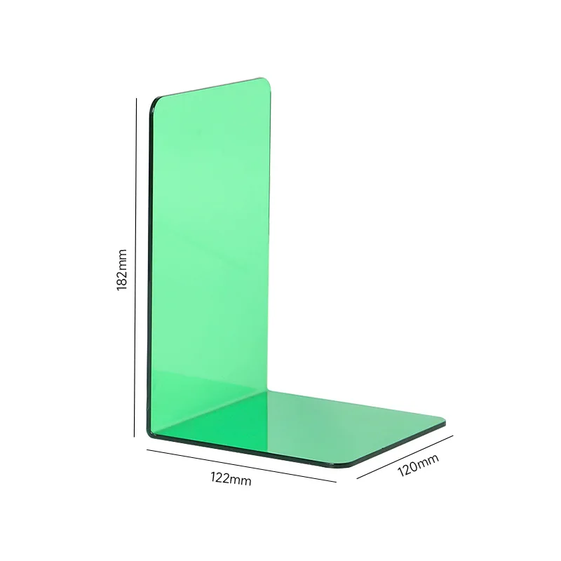 Bview Art 1pcs L-shaped colourful transparent book desktop storage stand book shelf drop resistant plastic 6