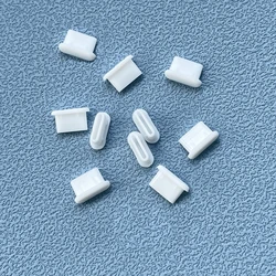 10 - Pack Silicone USB - C Charging Port Dust Plugs - Black & White (White - 10pcs)