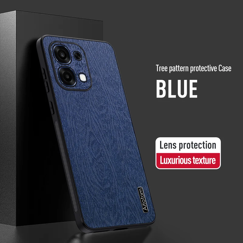 Premium Tree Grain Leather Phone Case - Enhanced Protection Cover